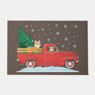 Paillasson Camion de Noël Corgi Arbre de Noël Camion de Noël 