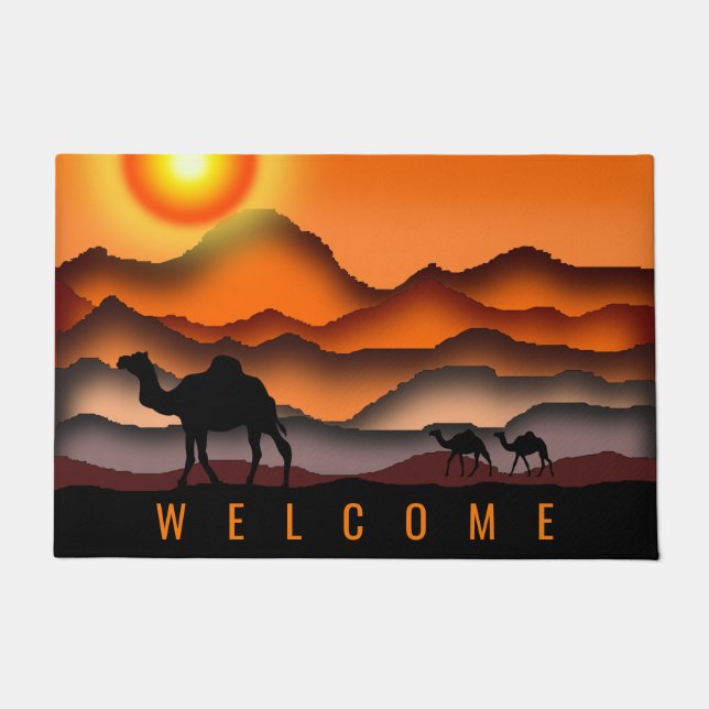 Paillasson Camions à Sunset Desert Welcome Doormat (Devant)