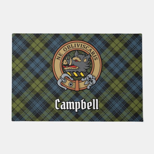 Paillasson Campbell Crest sur Tartan (Devant)