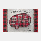 Paillasson Camper Rustic Red Buffalo Plaid Monogram (Devant)