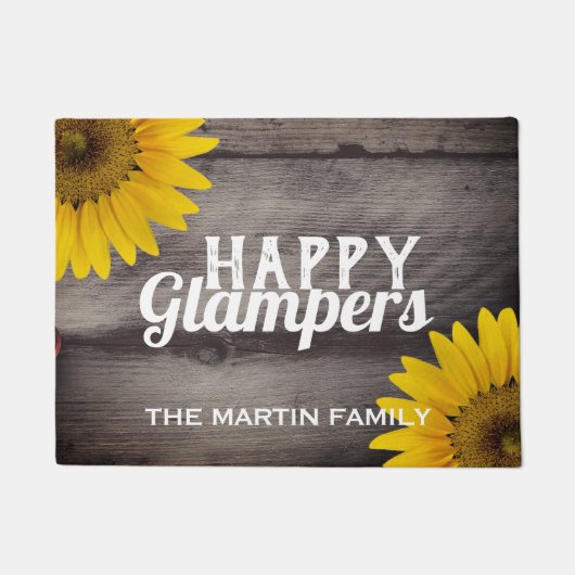 Paillasson Campeurs fascinants en bois rustiques Glampers (Devant)