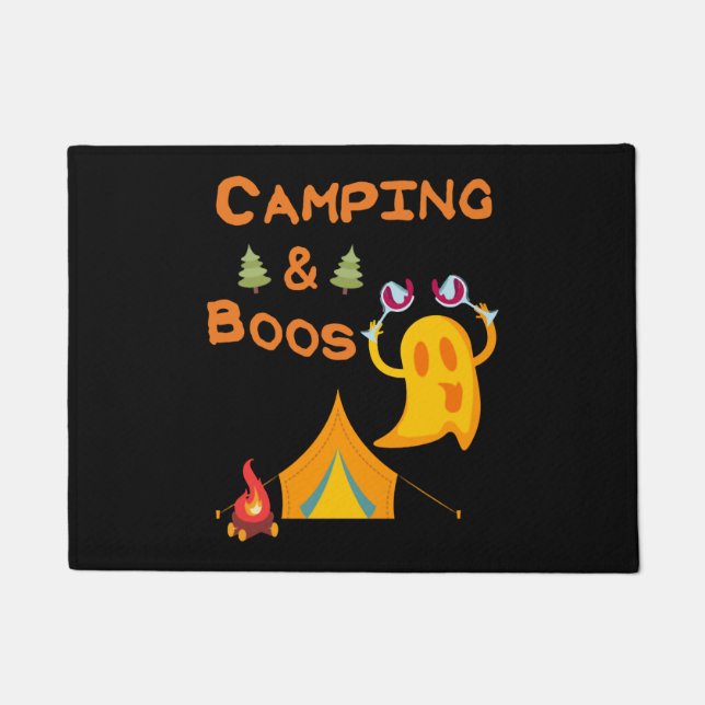 Paillasson Camping & Boos Ghosts Vin Camping Halloween (Devant)