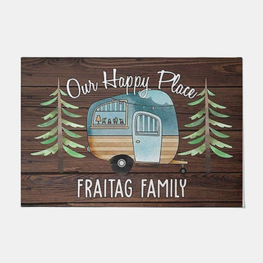 Paillasson Camping Mat, Happy Camper Family Rug (Devant)