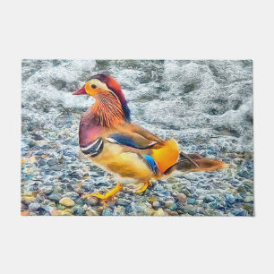 Paillasson Canard mandarin coloré au lac
