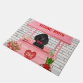 Paillasson caniche Chien Valentine's Day Kissing Booth (Incliné)