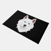 Paillasson Canine Husky Sibérienne Blanche - Chien Blanche (Incliné)