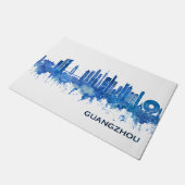 Paillasson Canton Chine Skyline bleu (Incliné)