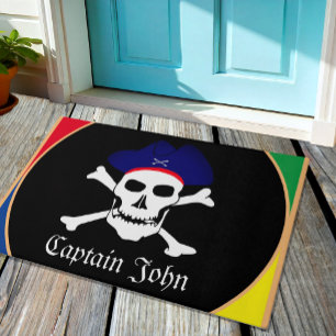 Paillasson Capitaine John - Pirate house mat, Pirates flag