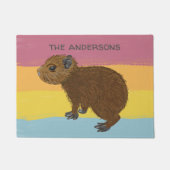 Paillasson Capybara, bébé personnalisé, couleur striée (Devant)