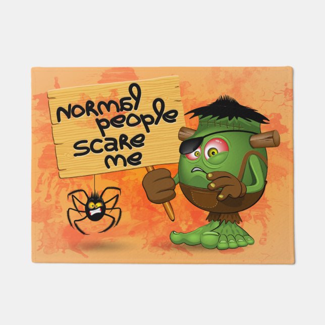 Paillasson Caractère Frankenstein de 'Normal People Scare Me' (Devant)