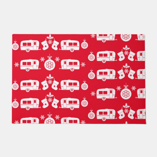 Paillasson Caravan Joyeux Camping de Noël (Devant)