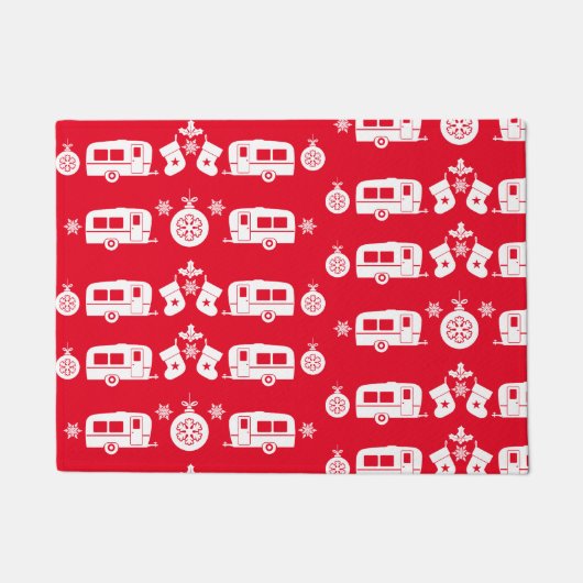 Paillasson Caravan Joyeux Camping de Noël (Devant)