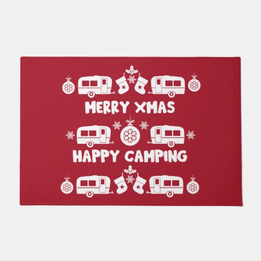 Paillasson Caravan Joyeux Camping de Noël (Devant)