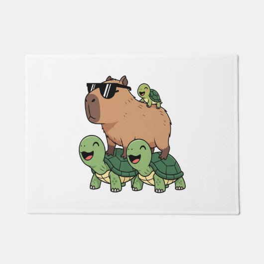 Paillasson Caravane de tortue Capybara, Funny Capybara (Devant)