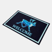 Paillasson Caribou bleu (rennes) - Bienvenue (Incliné)