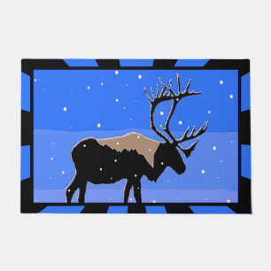 Paillasson Caribou en hiver - Art original de la faune