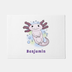 Paillasson Caricature axolotl rose adorable
