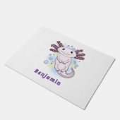 Paillasson Caricature axolotl rose adorable (Incliné)