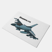 Paillasson Caricature d'avion de chasse militaire (Incliné)