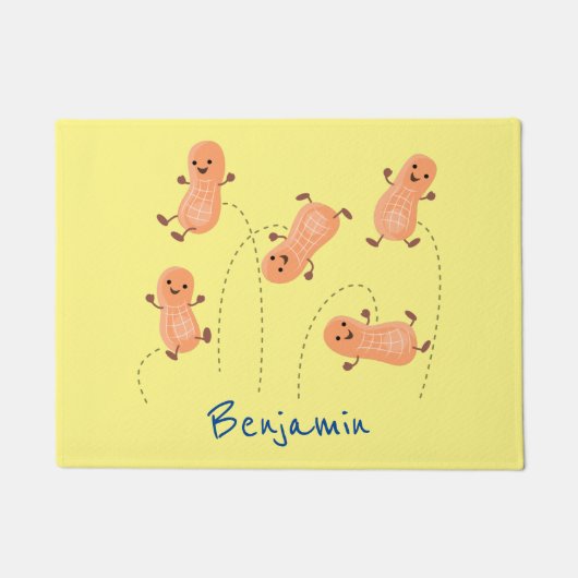 Paillasson Caricature de cacahuètes joyeux sautillant (Devant)