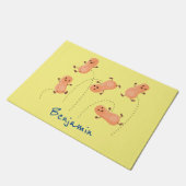 Paillasson Caricature de cacahuètes joyeux sautillant (Incliné)