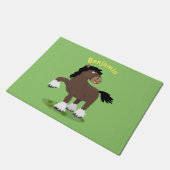 Paillasson Caricature de cheval de trait de Cute Clydesdale (Incliné)