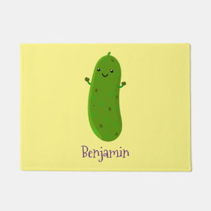 Paillasson Caricature de cornichon joyeux