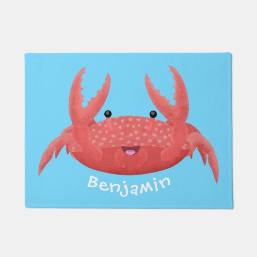 Paillasson Caricature de crabe rouge cuite (Devant)