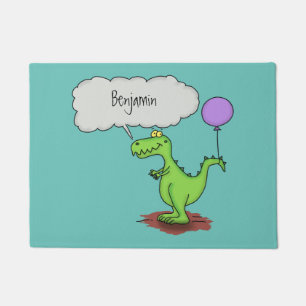 Paillasson Caricature de dragon dragon drôle et vert respiran