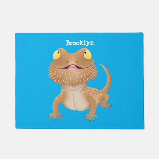 Paillasson Caricature de lézard de dragon à barbe (Devant)