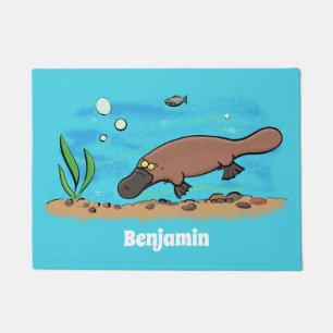 Paillasson Caricature de natation de Cute platypus