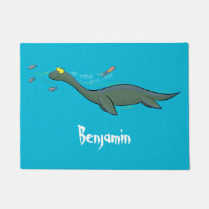 Paillasson Caricature de plesiosaure, monstre marin mignon et
