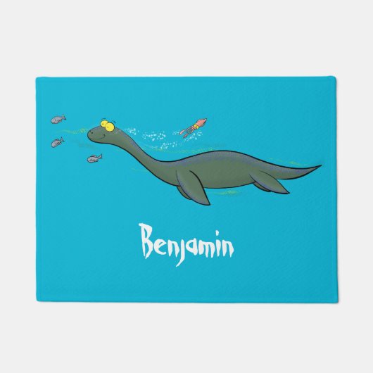 Paillasson Caricature de plesiosaure, monstre marin mignon et (Devant)