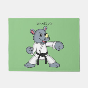 Paillasson Caricature de rhino kung fu
