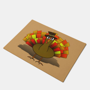 Paillasson Caricature de Thanksgiving Turquie pèlerin