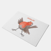 Paillasson Caricature d'oiseau rouge chantant mignon (Incliné)