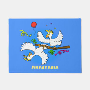 Paillasson Caricature d'oiseaux de cockatoo amusante