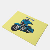 Paillasson Caricature joyeux bleu moto (Incliné)