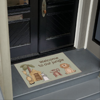 Paillasson Caricature Jungle Animaux Porte Mat