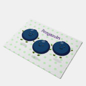 Paillasson Caricature mignonne de bleuets violets (Incliné)