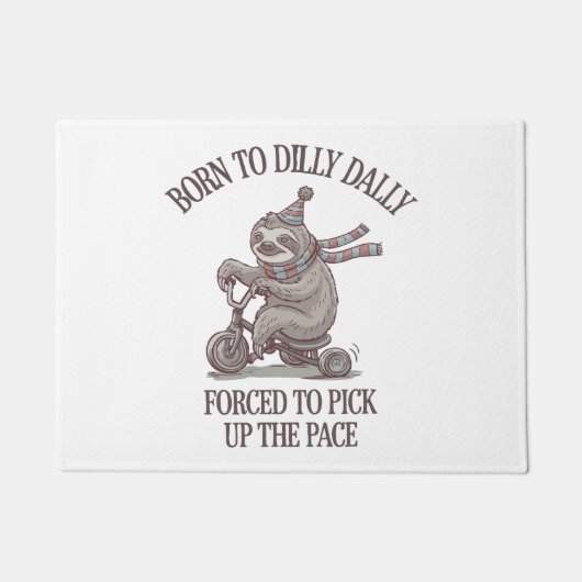 Paillasson Caricature moto Lazy Sloth Retro (Devant)