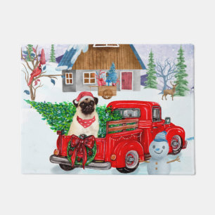 Paillasson Carlin Chien dans la livraison de Noël Camion neig