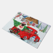 Paillasson Carlin Chien dans la livraison de Noël Camion neig (Incliné)