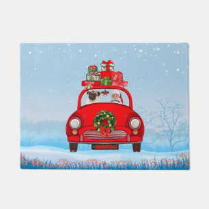 Paillasson Carlin Chien En Voiture Avec Le Père Noël