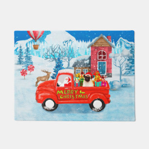 Paillasson Carlin Chien Livraison de Noël Camion Neige