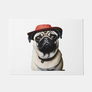 Paillasson Carlin en T-shirt casquette classique rouge