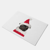 Paillasson Carlin noir mignon à Noël Santa Hat (Incliné)