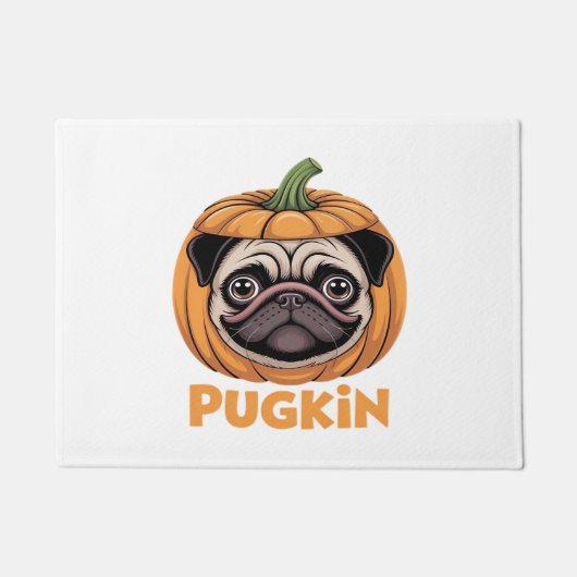Paillasson Carlin Pougkin Halloween Joyeux Halloween T-S surd (Devant)