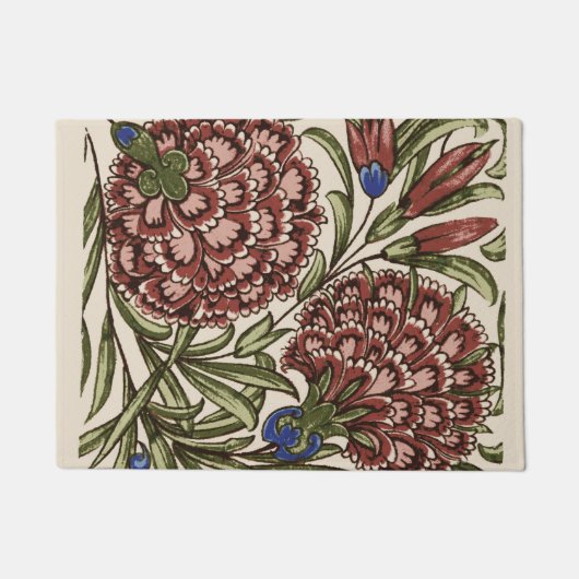 Paillasson Carnation Carrelage Fleur Antique Art Rustique (Devant)