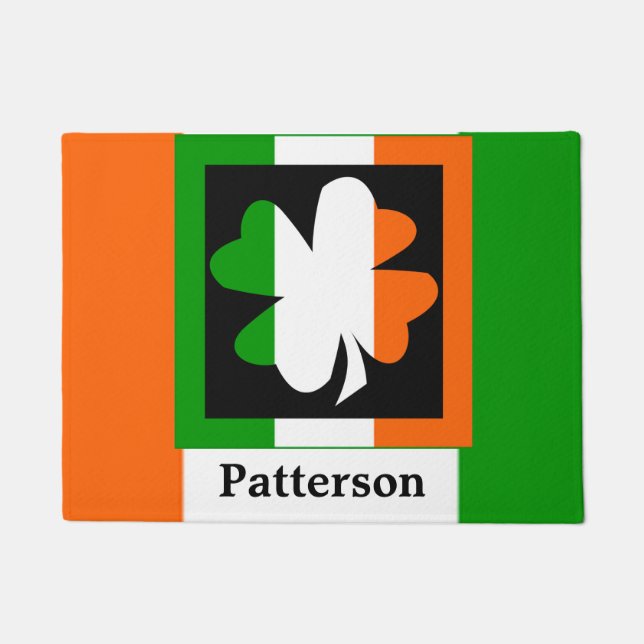 Paillasson Carré irlandais de shamrock de drapeau (Devant)